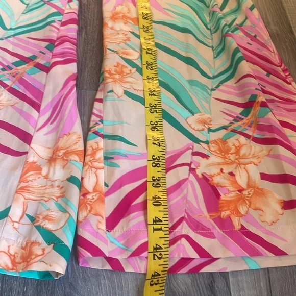 Floral,tropical wide,flare leg pants, multi colored, X-Small - Picture 7 of 10